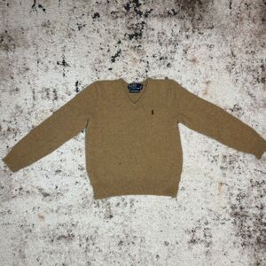 Polo Ralph Lauren Tan 100% Lambswool Crewneck Sweater